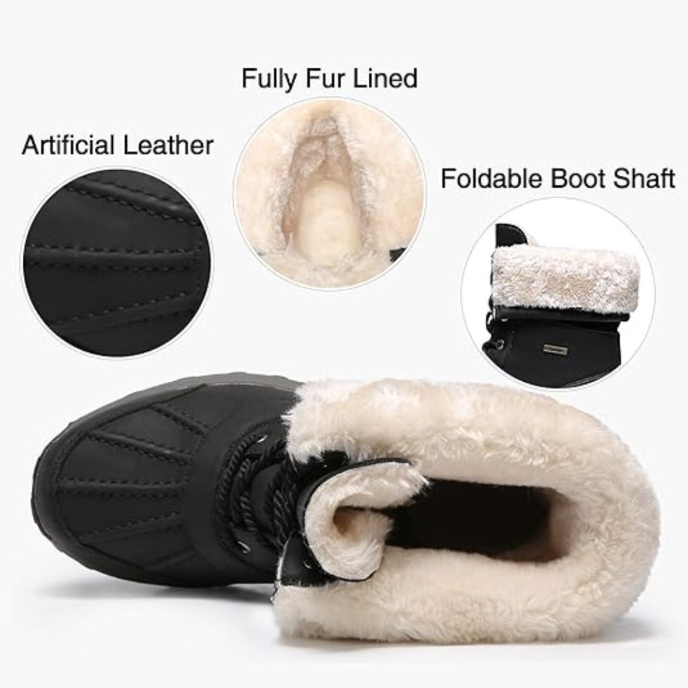 Mens Snow Duck Boots Waterproof Insulated Warm Fur Lined Winter Boots Non Slip - Picture 5 of 8